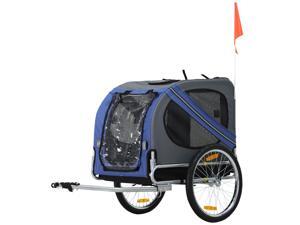 Pet Bicycle Trailer Dog Cat Bike Carrier Pet Bicycle Trailer With 2 Doors,Blue Pet Bicycle Trailer Dog Cat Bike Carrier Pet Bicycle Trailer With 2 Doors,Blue