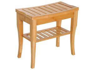 20" Bamboo Shower Bench Spa Bath Stool Bathroom Organizer Storage Shelf 20" Bamboo Shower Bench Spa Bath Stool Bathroom Organizer Storage Shelf
