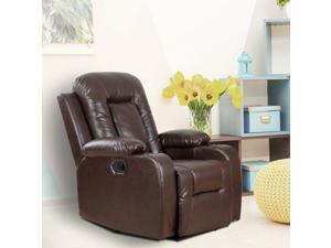 Manual Recliner Chair Padded Sofa Recliner Overstuffed Living Room Brown Manual Recliner Chair Padded Sofa Recliner Overstuffed Living Room Brown