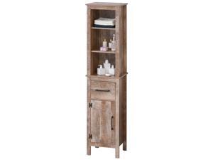 Bathroom Tall Cabinet Storage Unit w/ Cupboard Adjustable Shelves Bathroom Tall Cabinet Storage Unit w/ Cupboard Adjustable Shelves