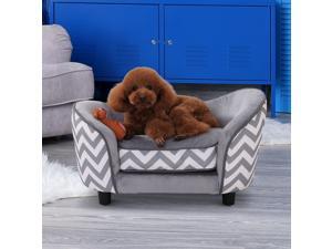 Pet Sofa Bed Warm Plush Dog Sleep Couch Portable Bolster Sides Grey Pet Sofa Bed Warm Plush Dog Sleep Couch Portable Bolster Sides Grey