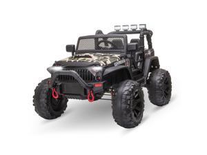 Aosom 12V 2-Seater Kids Electric Ride On Police Car Camouflage Truck Toy Aosom 12V 2-Seater Kids Electric Ride On Police Car Camouflage Truck Toy