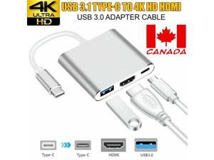 3 in1 Type C to USB-C 4K HDMI USB 3.0 Hub Adapter Cable For Macbook 3 in1 Type C to USB-C 4K HDMI USB 3.0 Hub Adapter Cable For Macbook