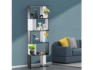 Modern S Shaped Bookcase Free Standing Storage Shelf Home Office Modern S Shaped Bookcase Free Standing Storage Shelf Home Office