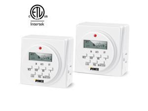 ETL Certified 7 Day Programmable Digital Electric Timer Dual Plug 2-PACK ETL Certified 7 Day Programmable Digital Electric Timer Dual Plug 2-PACK