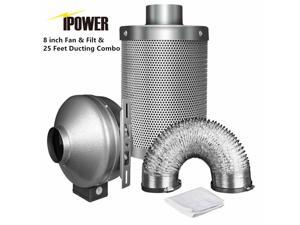 8 Inch 750CFM Duct Inline Fan with 8" Carbon Filter 25 Feet Ducting Combo 8 Inch 750CFM Duct Inline Fan with 8" Carbon Filter 25 Feet Ducting Combo