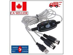 USB 2.0 Interface to MIDI Cable Converter Black For PC Music Keyboard Adapter USB 2.0 Interface to MIDI Cable Converter Black For PC Music Keyboard Adapter