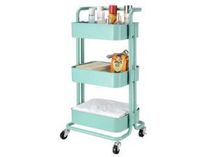 Metal Rolling Utility Cart-Heavy Duty Mobile Storage Organizer for Home Kitchen Metal Rolling Utility Cart-Heavy Duty Mobile Storage Organizer for Home Kitchen