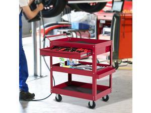 Rolling Tool Cart 3 Tray 1 Drawer Storage Chest Garage Utility Red Rolling Tool Cart 3 Tray 1 Drawer Storage Chest Garage Utility Red