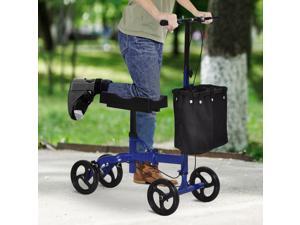 Knee Walker w/ Basket, Safety Lock Crutch Alternve PU Seat rehabilitng Knee Walker w/ Basket, Safety Lock Crutch Alternve PU Seat rehabilitng