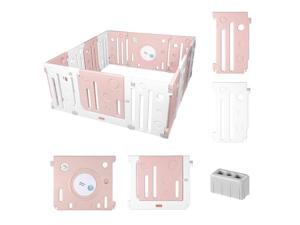 Pink Portable Baby Playard 14 Panel Activity Centre Safety Infant Playpen Indoor Pink Portable Baby Playard 14 Panel Activity Centre Safety Infant Playpen Indoor