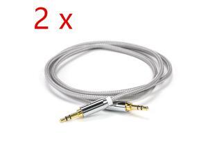 2PK 3.5mm Stereo Male to Male Jack Audio AUX 6FT Cable Cord for DVD MP4 PC Nylon 2PK 3.5mm Stereo Male to Male Jack Audio AUX 6FT Cable Cord for DVD MP4 PC Nylon