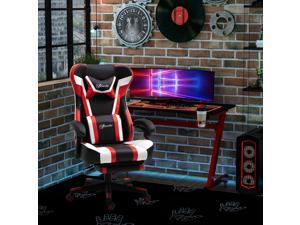 High Office Chair Back Racing Reclining w/ Pillow Lumbar Height Adjustable Red High Office Chair Back Racing Reclining w/ Pillow Lumbar Height Adjustable Red