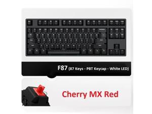 iKBC F87 87 Keys USB Wired White LED Backlit Mechanical Gaming Keyboard Black PBT Keycaps - Cherry Red Switch