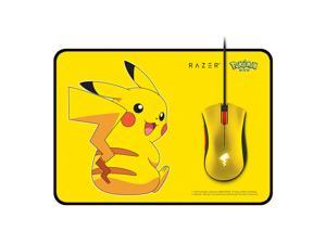 Razer DeathAdder Essential Pokemon Pikachu Edition Gaming Mouse and Mouse Pad Combo - 6400 DPI 4G Optical Sensor - 5 Programmable Buttons - Razer Mechanical Switches