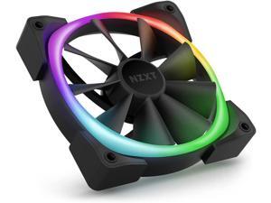 NZXT AER RGB 2 - 120mm - Advanced Lighting Customizations - Winglet Tips - Fluid Dynamic Bearing - LED RGB PWM Case Fan for Hue 2 - Single (HUE2 Lighting Controller Not Included) - Black