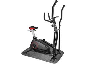 Elliptical Machine Trainer, Adjustable 8 Levels Resistance and Seats, with Digital Monitor and Pulse Rate Grips Magnetic Smooth Quiet Driven Exercise Machine for Home Use, Black