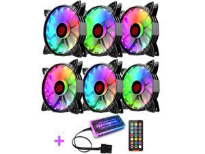 New RGB Case Fans,120mm Amber Silent Computer Cooling PC Case Fan, RGB Color Changing LED Fan with Remote Control