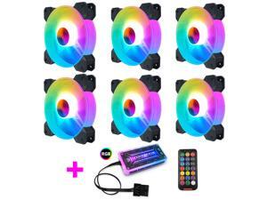 New RGB Case Fans,120mm Round Silent Computer Cooling PC Case Fan, RGB Color Changing LED Fan with Remote Control