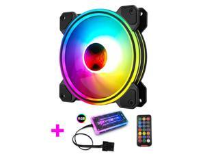 COOLMOON 120mm New RGB Case Fans, Multilayer Luminescence Silent Computer Cooling PC Case Fan, RGB Color Changing LED Fan with Remote Control COOLMOON 120mm New RGB Case Fans, Multilayer Luminescence Silent Computer Cooling PC Case Fan, RGB Color Changing LED Fan with Remote Control