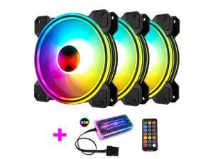 COOLMOON 120mm New RGB Case Fans, Multilayer Luminescence Silent Computer Cooling PC Case Fan, RGB Color Changing LED Fan with Remote Control COOLMOON 120mm New RGB Case Fans, Multilayer Luminescence Silent Computer Cooling PC Case Fan, RGB Color Changing LED Fan with Remote Control