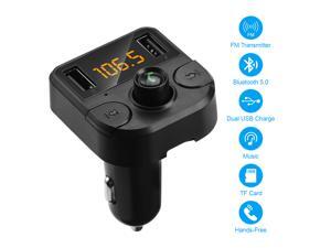 FirstPower Bluetooth FM Transmitter for Car, Bluetooth Car FM Transmitter MP3 Player Hands free Radio Adapter Kit USB Charger, Audio Adapter and Receiver