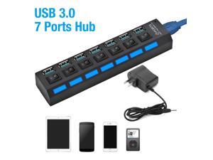 FirstPower 7 Port USB 3.0 High Speed Hub, Portable SuperSpeed USB 3.0 Hub, Splitter 5Gbps ,Individual On/Off Switches LED, USB Extension Multi-function USB Dock Hot Swapping Support FirstPower 7 Port USB 3.0 High Speed Hub, Portable SuperSpeed USB 3.0 Hub, Splitter 5Gbps ,Individual On/Off Switches LED, USB Extension Multi-function USB Dock Hot Swapping Support
