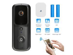 FirstPower 1080P Wireless WiFi Video Doorbell Smart Door Intercom Security Camera Bell Black FirstPower 1080P Wireless WiFi Video Doorbell Smart Door Intercom Security Camera Bell Black