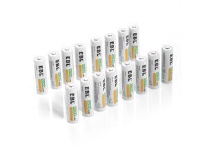 EBL 16 Pack AA Batteries 2800mAh High Capacity Precharged Ni-MH AA Rechargeable Batteries