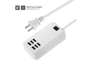 FirstPower 6 Port USB Desktop Multi-Function Fast Wall Charger Station AC Power Adapter