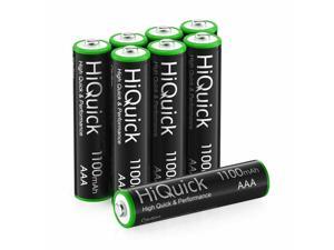 HiQuick 8 Pack Rechargeable Batteries AAA 1100mAh High Capacity Performance 1.2V, Per-Charged Ni-MH AAA Battery HiQuick 8 Pack Rechargeable Batteries AAA 1100mAh High Capacity Performance 1.2V, Per-Charged Ni-MH AAA Battery
