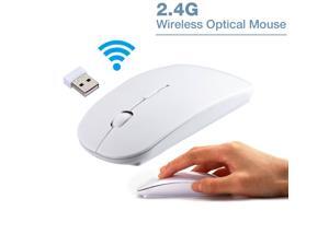 FirstPower 2.4GHz USB Wireless Mouse Mice USB Receiver for Apple Mac Macbook Pro Air iMac PC White