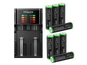 HiQuick 8Pcs 2800mAh AA Rechargeable Batteries + LCD Display Battery Charger for Ni-MH Ni-CD 10440 17500 17650 17670 18350 18490 18650 C D AA AAA Battery HiQuick 8Pcs 2800mAh AA Rechargeable Batteries + LCD Display Battery Charger for Ni-MH Ni-CD 10440 17500 17650 17670 18350 18490 18650 C D AA AAA Battery