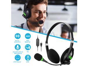 FirstPower USB Headset with Microphone Noise Cancelling Computer PC Headset Lightweight
