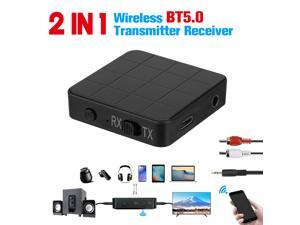 2-in-1 Bluetooth Wireless 5.0 Transmitter Receiver 3.5mm Audio Aux Adapter Low Latency, 6H Playtime, RCA, Wireless Adapter for TV, Home Stereo, Car Sound System 2-in-1 Bluetooth Wireless 5.0 Transmitter Receiver 3.5mm Audio Aux Adapter Low Latency, 6H Playtime, RCA, Wireless Adapter for TV, Home Stereo, Car Sound System