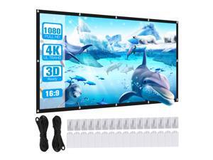 100" Foldable Projector Screen Portable 16:9 HD Home Theater Outdoor 3D Movies