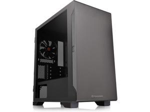 Thermaltake CA-1Q9-00S1WN-00 S100 Tempered Glass Black Edition Micro-ATX Mini-Tower Computer Case with 120mm Rear Fan Pre-Installed