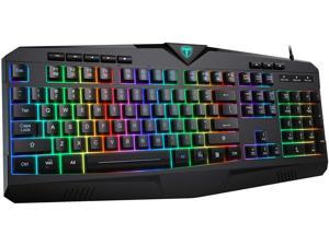 pictek rgb gaming keyboard usb wired keyboard