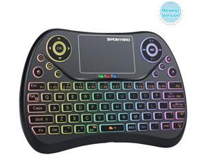 (Newest Version)  Mini Wireless Keyboard with Touchpad QWERTY Keypad,Backlit USB Keyboard Mini,Handheld Keyboard Remote Controller for Android TV Box,Smart TV,HTPC,PC,Notebooks.