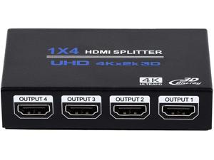 1x4 HDMI Splitter, 1 in 4 Out HDMI Splitter Audio Video Distributor Box Support 3D & 4K x 2K Compatible for HDTV, STB, DVD, PS3, Projector Etc 1x4 HDMI Splitter, 1 in 4 Out HDMI Splitter Audio Video Distributor Box Support 3D & 4K x 2K Compatible for HDTV, STB, DVD, PS3, Projector Etc