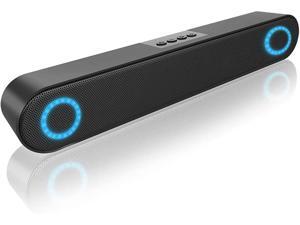 Computer Speaker, PC Wired Desktop Sound Bar with LED Lights, Stereo Sound USB Powered for Desktop, Laptop, Mac, iMac, Tablets and More (Black) Computer Speaker, PC Wired Desktop Sound Bar with LED Lights, Stereo Sound USB Powered for Desktop, Laptop, Mac, iMac, Tablets and More (Black)