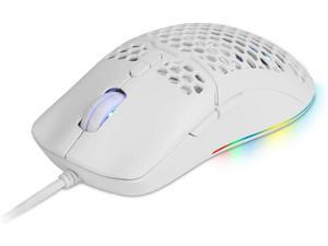 67G (2.36oz) Wired Lightweight Gaming Mouse with 7200DPI, RGB Backlit and 7 Programmable Buttons, Honeycomb Shell Gaming Optical Mouse for PC Laptop Computer(M700BU(A725)(White))