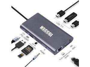 USB C Laptop Docking Station, Baseus Aluminum 10-in-1 USB C Hub with Gigabit Ethernet, USB-C Power Delivery, 3 USB 3.0, 4K HDMI, VGA, Audio Mic Port, SD/TF Card Reader for MacBook Pro & Type C Laptops USB C Laptop Docking Station, Baseus Aluminum 10-in-1 USB C Hub with Gigabit Ethernet, USB-C Power Delivery, 3 USB 3.0, 4K HDMI, VGA, Audio Mic Port, SD/TF Card Reader for MacBook Pro & Type C Laptops