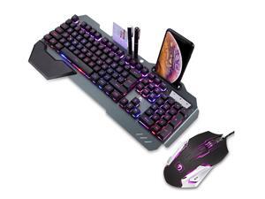 HSCCGI Wired Gaming Keyboard and Mouse,Rainbow Backlit Keyboard Mouse ,Removable Hand Rest Mechanical Feel Keyboard and 7 Color Gaming Mute Mouse for PC Gamers HSCCGI Wired Gaming Keyboard and Mouse,Rainbow Backlit Keyboard Mouse ,Removable Hand Rest Mechanical Feel Keyboard and 7 Color Gaming Mute Mouse for PC Gamers
