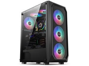 Mesh Back Airflow ATX Mid-Tower Chassis PC Gaming Case with Acrylic window Side Panel,ATX/Micro-ATX/mini-ITX Supported, 6 RGB Fans Mesh Back Airflow ATX Mid-Tower Chassis PC Gaming Case with Acrylic window Side Panel,ATX/Micro-ATX/mini-ITX Supported, 6 RGB Fans