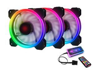 RGB Case Fans 120mm PC Fan 12cm, High Airflow Quiet, Adjustable Colorful Fans, 3 Packs for Computer Cases RGB Case Fans 120mm PC Fan 12cm, High Airflow Quiet, Adjustable Colorful Fans, 3 Packs for Computer Cases