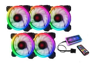 RGB Case Fans 120mm PC Fan 12cm, High Airflow Quiet, Adjustable Colorful Fans, 5 Packs for Computer Cases RGB Case Fans 120mm PC Fan 12cm, High Airflow Quiet, Adjustable Colorful Fans, 5 Packs for Computer Cases