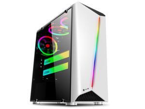 HSCCGI ATX Mid Tower Computer Case,Gaming Case High-Airflow,Tempered Glass Panel and Addressable RGB LED Strip,Water-Cooling Ready, Magnetic Dustproof Filter, ATX/M-ATX/ITX USB 3.0 Port, Compact Case HSCCGI ATX Mid Tower Computer Case,Gaming Case High-Airflow,Tempered Glass Panel and Addressable RGB LED Strip,Water-Cooling Ready, Magnetic Dustproof Filter, ATX/M-ATX/ITX USB 3.0 Port, Compact Case