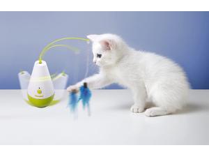 ALL FOR PAWS Interactive Tumbler Cat Toys with Rotating Feather Cat Feather Teaser Wand Toy for Kitten Cat Having Fun Exercise Playing ALL FOR PAWS Interactive Tumbler Cat Toys with Rotating Feather Cat Feather Teaser Wand Toy for Kitten Cat Having Fun Exercise Playing