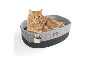 ALL FOR PAWS Oval Cat Bed with Special Weaving Design, Super Soft Durable Pet Bed with Firm Breathable Cotton for Cats and Small Dogs ALL FOR PAWS Oval Cat Bed with Special Weaving Design, Super Soft Durable Pet Bed with Firm Breathable Cotton for Cats and Small Dogs